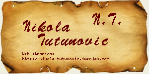Nikola Tutunović vizit kartica
